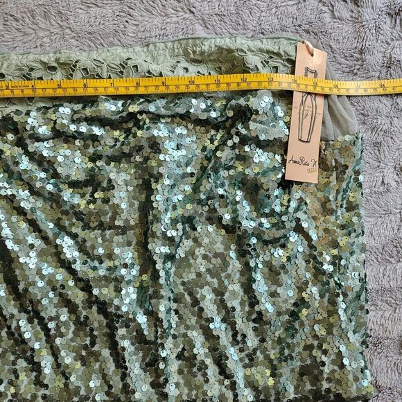 Annarita N NWT Seafoam Green Sequin Strapless Dress Small - Picture 13 of 15